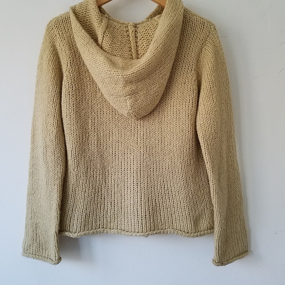 Anthropologie Moth Knit Wool Blend Hooded Cardigan Sweater Medium - Picture 8 of 11